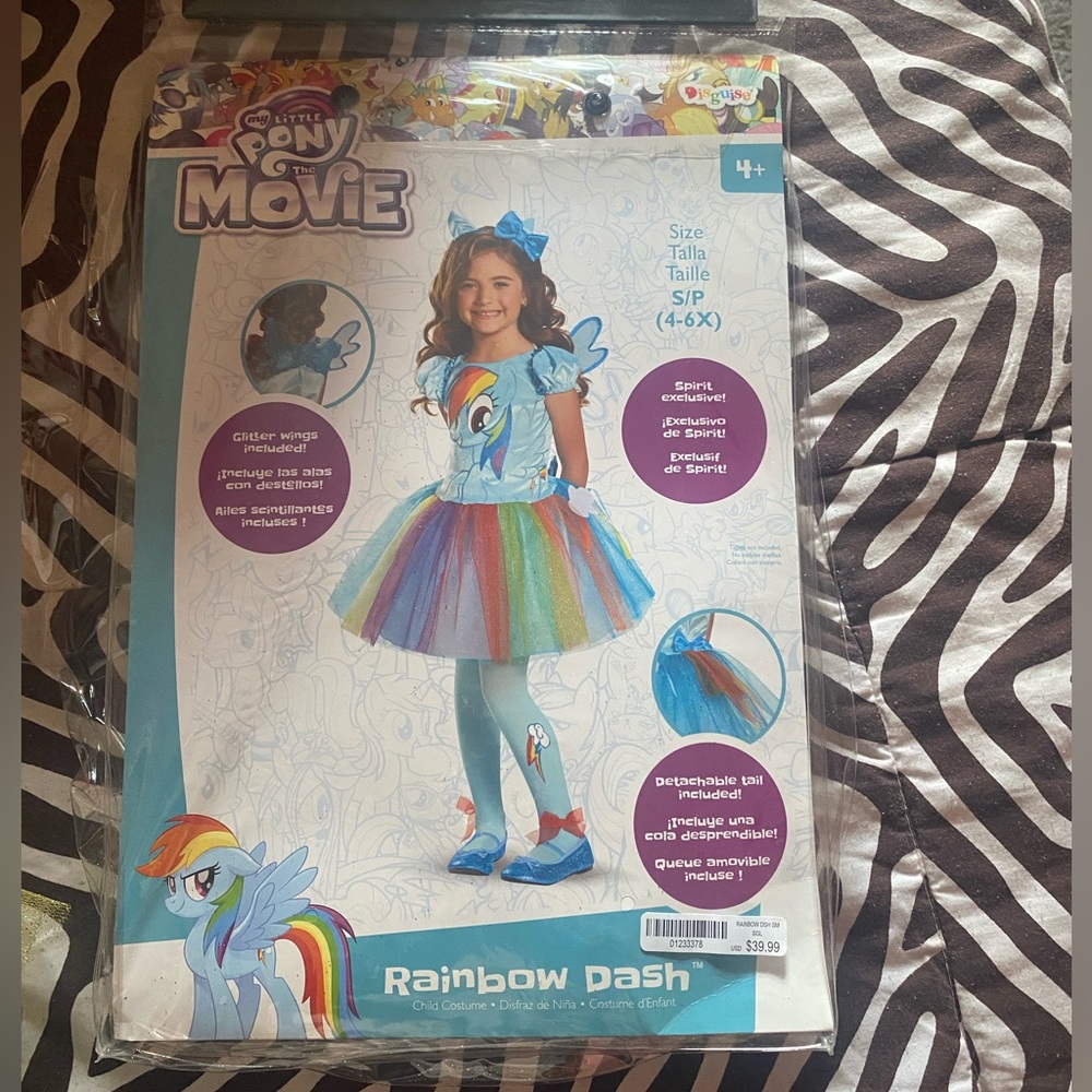 My little pony, Rainbow Dash, Halloween costume size 4-6x